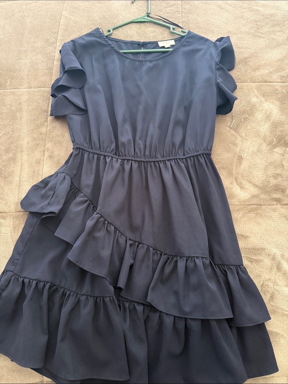 Umgee Navy Ruffle Tier Dress